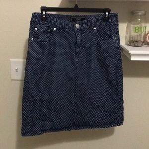 Polka dot jean skirt